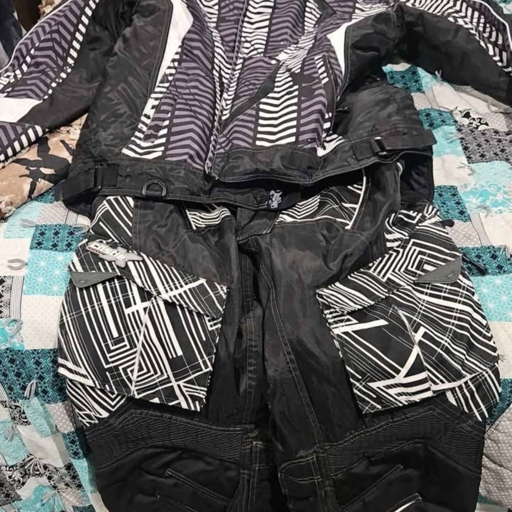 Castle X Racing Black and White Snowmobile Jacket and Pants Set